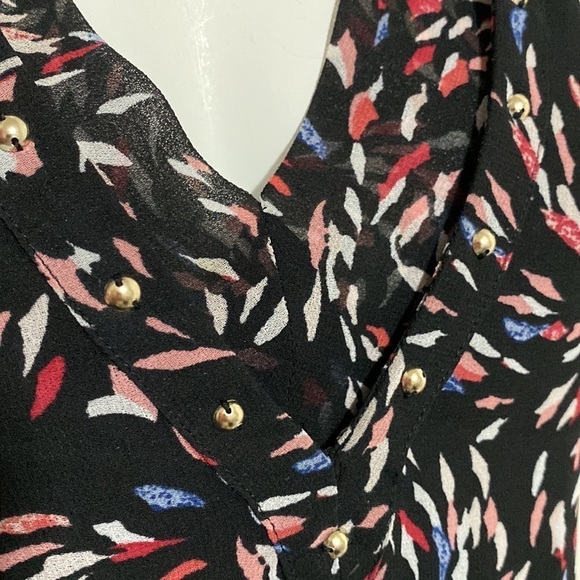 White House Black Market Scattered Print Boho Dress Bell Sleeve Sz 2 - Picture 7 of 13